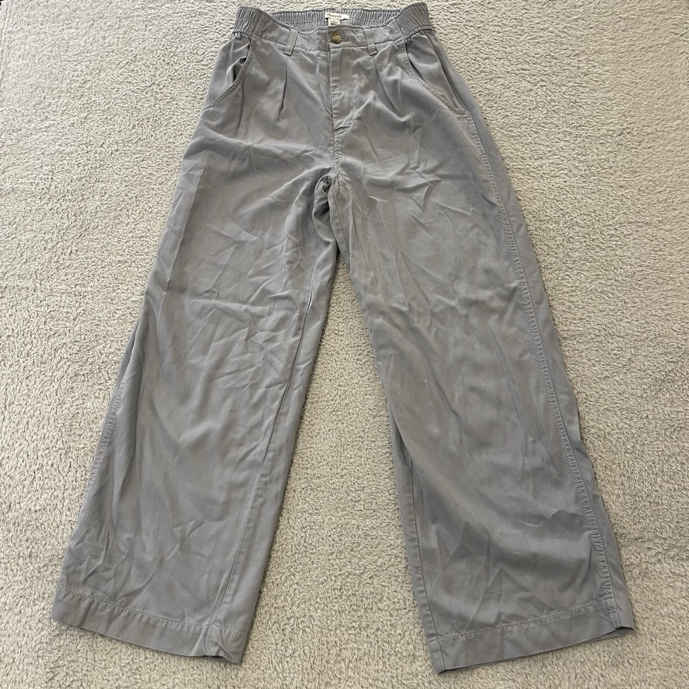 Madewell Neale Straight Leg Pant Womens 6 (28x29) Blue Gray Drapeweave Pleated